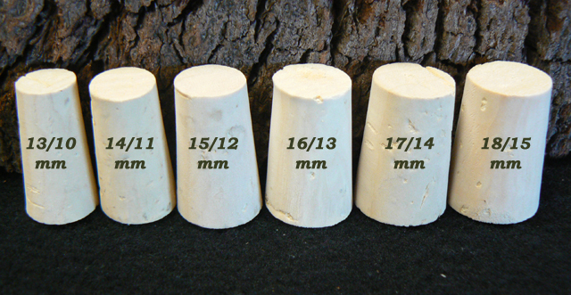 Vente de bouchons de liege coniques topettes hauteur 25 mm pour fioles