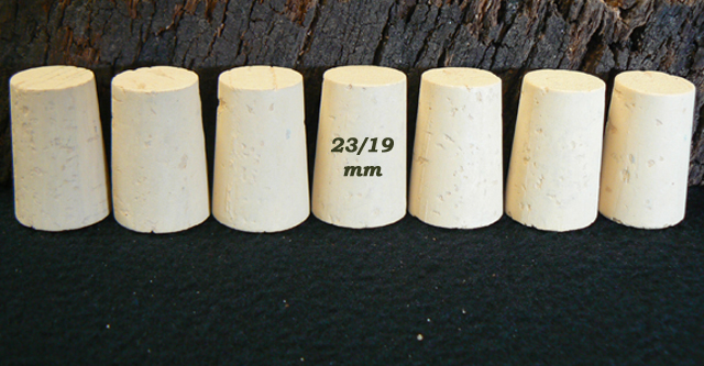 Bouchons de liège coniques REBOUCHAGE – liège Sanpor® (Alcool <25°) –  Hauteur 33 mm (Col Ø 18,5 mm)